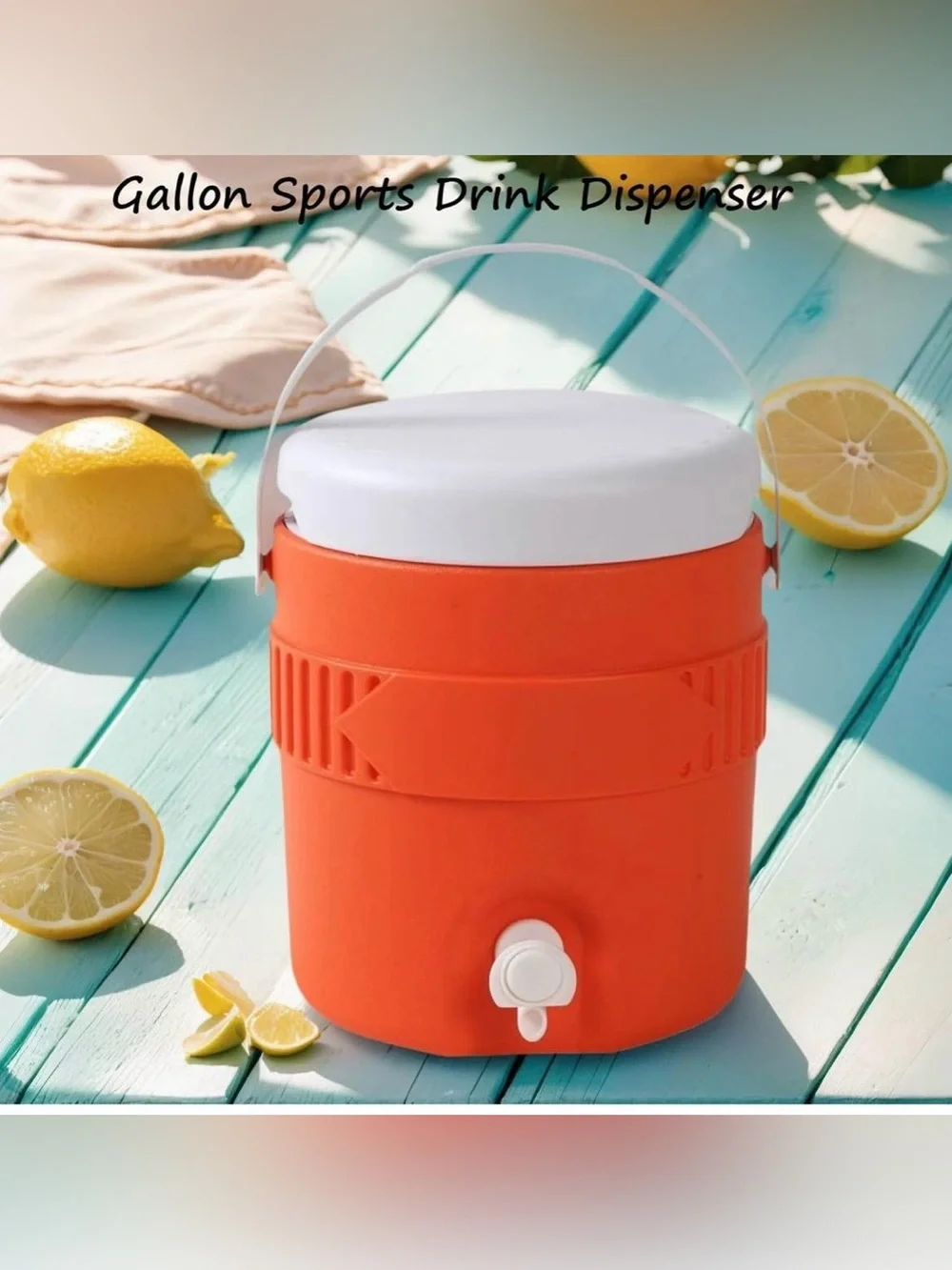 1 Gallon Portable Sports Cooler Water Drink Beverage Dispenser (Orange)
